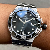 Maurice Lacroix Aikon Venturer Black Dial Silver Steel Strap Watch for Men - AI6058-SS002-330-1 Authentic Buy Shop Now