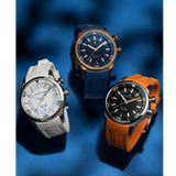 Maurice Lacroix Pontos Divers Limited Edition Blue Dial Blue Leather Strap Watch For Men - PT6248-BRZ0B-430-4 Authentic Buy Shop Now