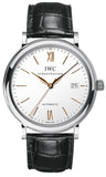 IWC Portofino Automatic White Dial Black Leather Strap Watch for Men - IW356517 Authentic Buy Shop Now