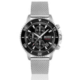 Hugo Boss Admiral Black Dial Silver Mesh Bracelet Watch for Men - 1513904 Authentic Buy Shop Now