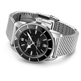 Breitling Superocean Heritage B20 Automatic 42 Black Dial Silver Mesh Bracelet Watch for Men - AB2010121B1A1 Authentic Buy Shop Now