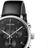 Calvin Klein High Noon Chronograph Black Dial Black Leather Strap Watch for Men - K8M271C1 Authentic Buy Shop Now