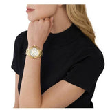 Michael Kors Camille Chronograph White Dial Gold Steel Strap Watch For Women - MK7270 Authentic Buy Shop Now
