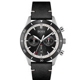 Hugo Boss Chronograph Black Dial Black Leather Strap Watch for Men - 1513864 Authentic Buy Shop Now