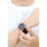 Hugo Boss Skymaster Black Dial Black Leather Strap Watch for Men - 1513782 Authentic Buy Shop Now