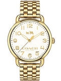 Coach Delancey Classic White Dial Gold Steel Strap Watch for Women - 14502261 Authentic Buy Shop Now