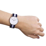 Daniel Wellington Classic Glasgow White Dial Two Tone NATO Strap Unisex Watch - DW00100047 Authentic Buy Shop Now