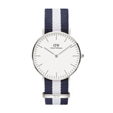 Daniel Wellington Classic Glasgow White Dial Two Tone NATO Strap Unisex Watch - DW00100047 Authentic Buy Shop Now