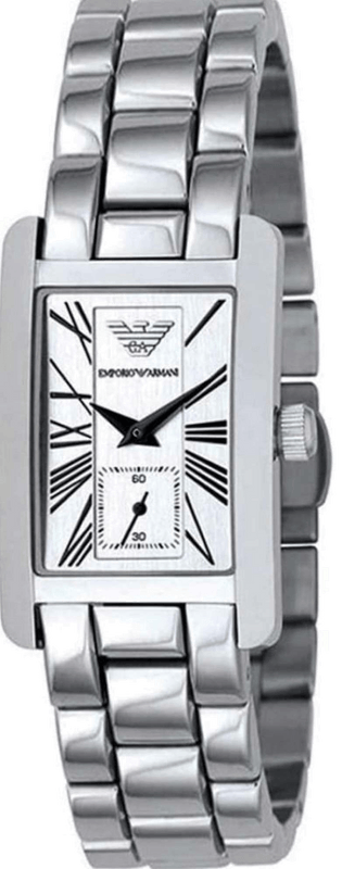 Emporio Armani White Dial Silver Stainless Steel Watch For Women - AR0146 Authentic Buy Shop Now