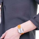 Calvin Klein City Silver Dial Light Brown Leather Strap Watch For Women- K2G23120 Authentic Buy Shop Now