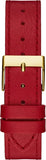 Guess Fame Quartz Gold Dial Red Leather Strap Watch For Women - GW0504L2 Authentic Buy Shop Now