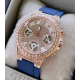 Guess Moonlight Diamonds White Dial Blue Rubber Strap Watch for Women - GW0257L3 Authentic Buy Shop Now