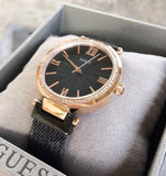 Guess Soho Diamonds Black Dial Black Mesh Bracelet Watch for Women - W0638L5 Authentic Buy Shop Now