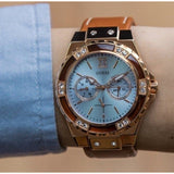 Guess Limelight Quartz White Dial Brown Leather Strap Watch For Women - W0775L7 Authentic Buy Shop Now