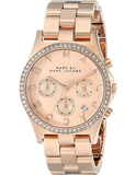 Marc Jacobs Henry Chronograph Rose Gold Dial Rose Gold Steel Strap Watch for Women - MBM3118 Authentic Buy Shop Now