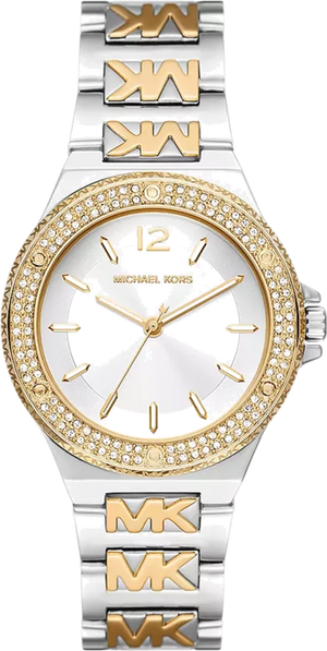 Michael Kors Lennox Three Hand Silver Dial Two Tone Steel Strap Watch For Women - MK7338 Authentic Buy Shop Now