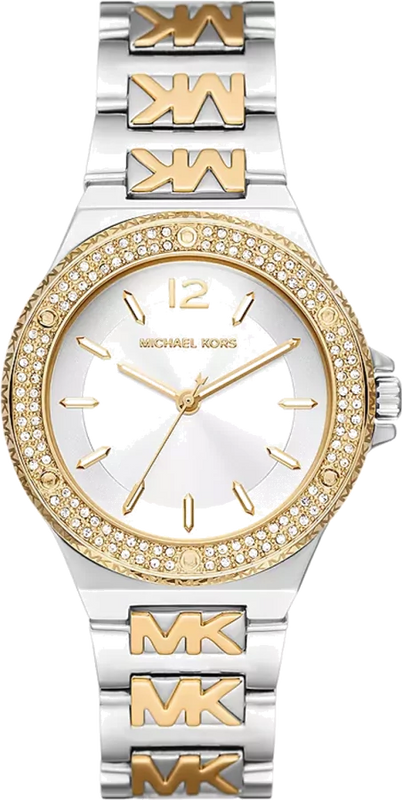 Michael Kors Lennox Three Hand Silver Dial Two Tone Steel Strap Watch For Women - MK7338 Authentic Buy Shop Now