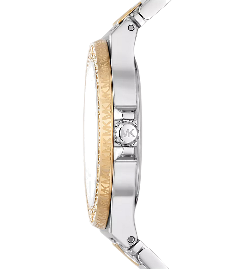 Michael Kors Lennox Three Hand Silver Dial Two Tone Steel Strap Watch For Women - MK7338 Authentic Buy Shop Now