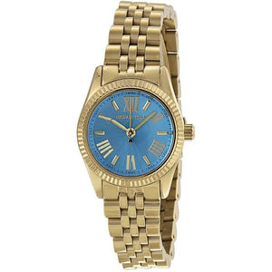 Michael Kors Lexington Quartz Blue Dial Gold Steel Strap Watch For Women - MK3271 Authentic Buy Shop Now
