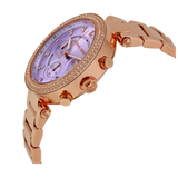 Michael Kors Parker Purple Dial Rose Gold Steel Strap Watch for Women - MK6169 Authentic Buy Shop Now