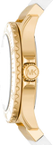 Michael Kors Everest Analog Gold Dial White Silicone Strap Watch For Women - MK7357 Authentic Buy Shop Now