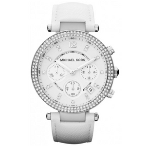 Michael Kors Parker White Dial White Leather Strap Watch for Women - MK2277 Authentic Buy Shop Now