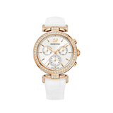 Swarovski Era Journey Silver Dial White Leather Strap Watch for Women - 5295369 Authentic Buy Shop Now