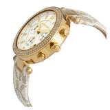 Michael Kors Tibby Multifunction Silver Dial White Leather Strap Watch For Women - MK6967 Authentic Buy Shop Now