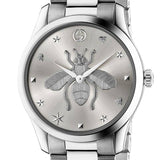 Gucci G Timeless Silver Dial Silver Steel Strap Watch For Women - YA1264126 Authentic Buy Shop Now