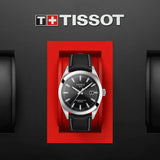 Tissot Gentleman Powermatic 80 Silicium Black Dial Black Leather Strap Watch For Men - T127.407.16.051.00 Authentic Buy Shop Now