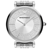 Emporio Armani Gianni T-Bar Quartz Silver Dial Silver Steel Strap Watch For Women - AR11445 Authentic Buy Shop Now