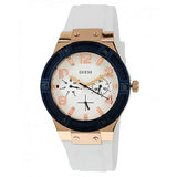 Guess Jet Setter White Dial White Rubber Strap Watch for Women - W0564L1 Authentic Buy Shop Now
