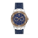 Guess Limelight Quartz Analog Blue Dial Blue Denim Strap Watch For Women - W0775l10 Authentic Buy Shop Now