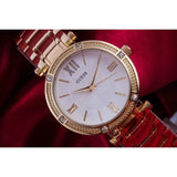 Guess Park Ave South Analog White Dial Gold Steel Strap Watch For Women - W0767L2 Authentic Buy Shop Now