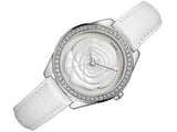 Guess Rosette Analog White Dial White Leather Strap Watch For Women - W75043L1 Authentic Buy Shop Now
