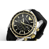 Emporio Armani Sigma Chronograph lack Dial Black Rubber Strap Watch For Men - AR80003 Authentic Buy Shop Now