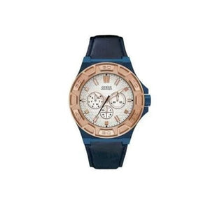 Guess Force Multi Function White Dial Blue Leather Strap Watch For Men - W0674G7 Authentic Buy Shop Now