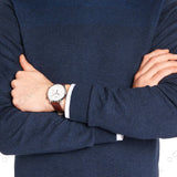 Hugo Boss Slim Chronograph White Dial Brown Leather Strap Watch For Men - 1513263 Authentic Buy Shop Now
