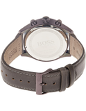 Hugo Boss Grand Prix Silver Dial Grey Leather Strap Watch for Men - 1513603 Authentic Buy Shop Now