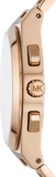 Michael Kors Lennox Chronograph Black Dial Rose Gold Steel Strap Watch For Men - MK9119 Authentic Buy Shop Now