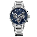 Tommy Hilfiger Keagan Blue Dial Silver Steel Strap Watch for Men - 1791293 Authentic Buy Shop Now