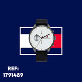 Tommy Hilfiger Lexor Silver Dial Black Leather Strap Watch For Men - 1791489 Authentic Buy Shop Now