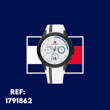 Tommy Hilfiger Aiden Chronograph White Dial White Rubber Strap Watch For Men - 1791862 Authentic Buy Shop Now