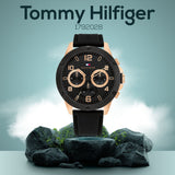 Tommy Hilfiger Blaze Multifunction Black Dial Black Rubber Strap Watch For Men - 1792028 Authentic Buy Shop Now