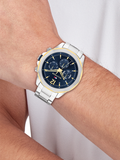 Tommy Hilfiger Lars Chronograph Blue Dial Silver Steel Strap Watch For Men - 1792059 Authentic Buy Shop Now