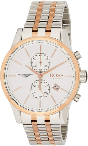 Hugo Boss Jet Silver Dial Two Tone Steel Strap Watch for Men - 1513385 Authentic Buy Shop Now