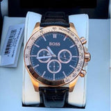 Hugo Boss Ikon Black Dial Black Leather Strap Watch for Men - 1513179 Authentic Buy Shop Now