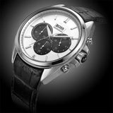 Hugo Boss Casual Chronograph Silver Dial Black Leather Strap Watch For Men - HB1512880 Authentic Buy Shop Now