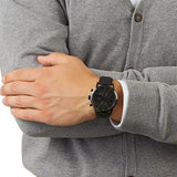 Hugo Boss Blackout Chronograph Black Dial Black Leather Strap Watch For Men - HB1512567 Authentic Buy Shop Now