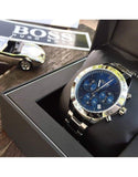 Hugo Boss Talent Blue Dial Silver Steel Strap Watch for Men - 1513582 Authentic Buy Shop Now